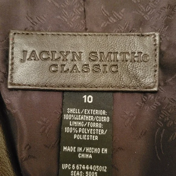 Jaclyn Smith Brown Leather Blazer Jacket 10 Coquette Cottage Granola Mob Wife - Picture 2 of 6